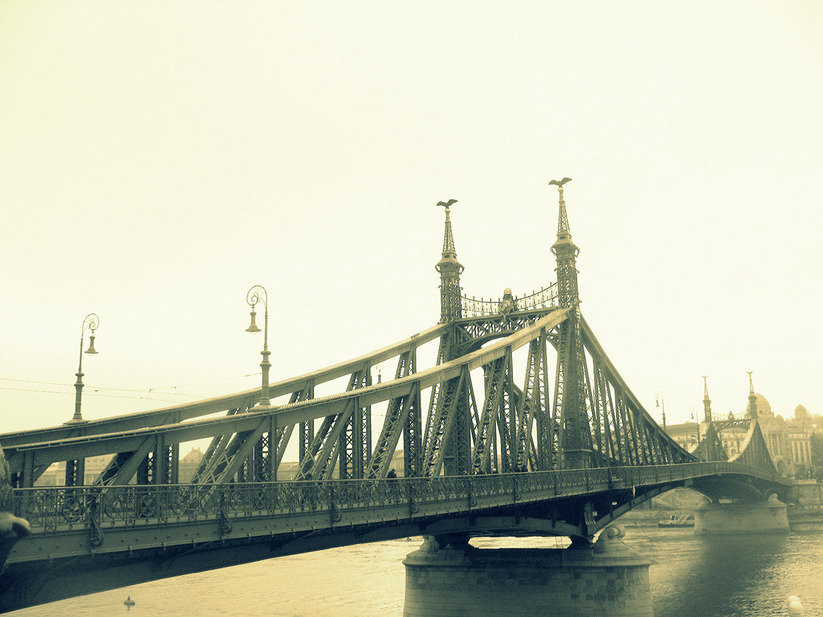 bridge river steel vintage budapest chain bridge Liberty bridge