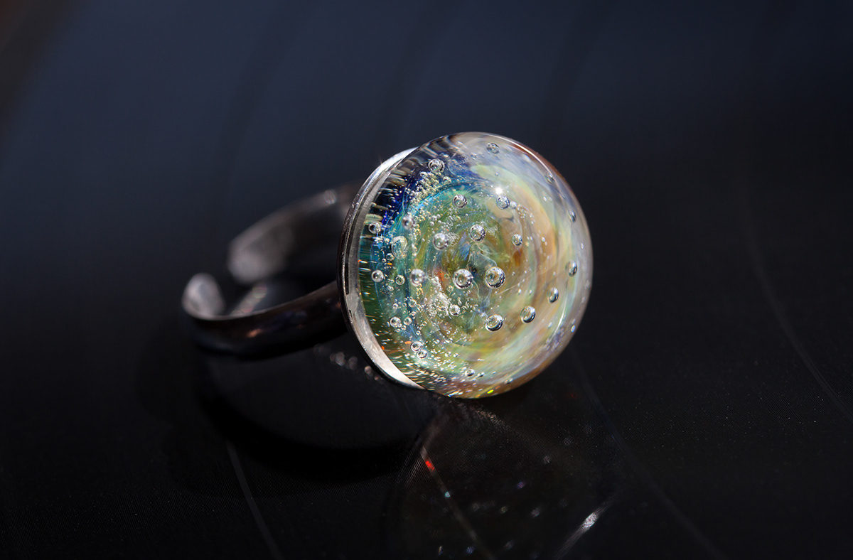 Jewelry Design  art crafts   hande made macro glassquail glassart Photography  ring Workshop