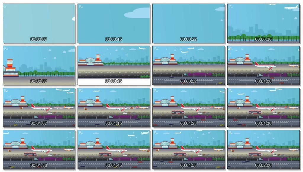 2D Animation motion animation  airport