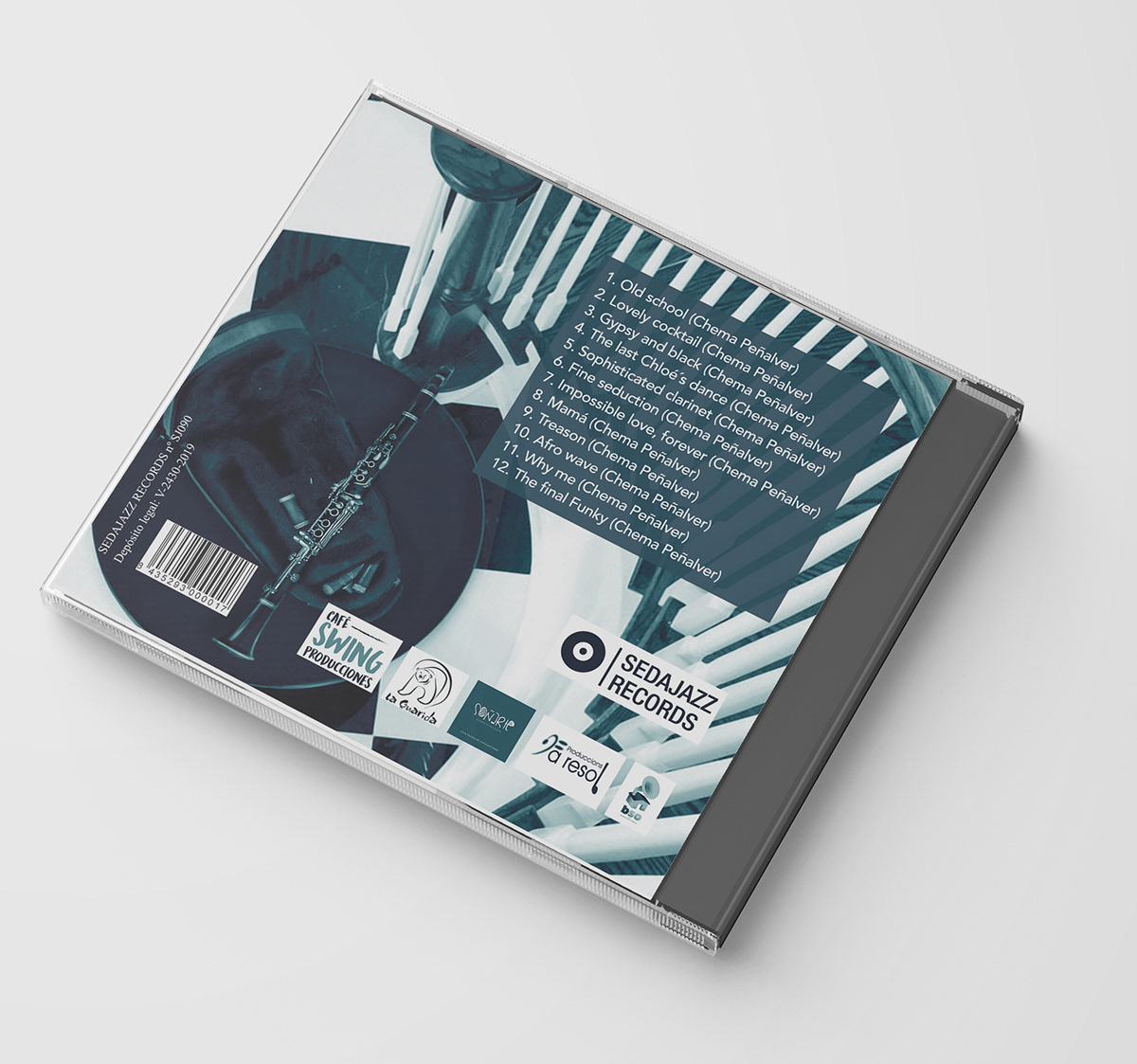 Ajedrez clarinete diseño gráfico Gaphic Design jazz Layout CD maquetacion cd music
