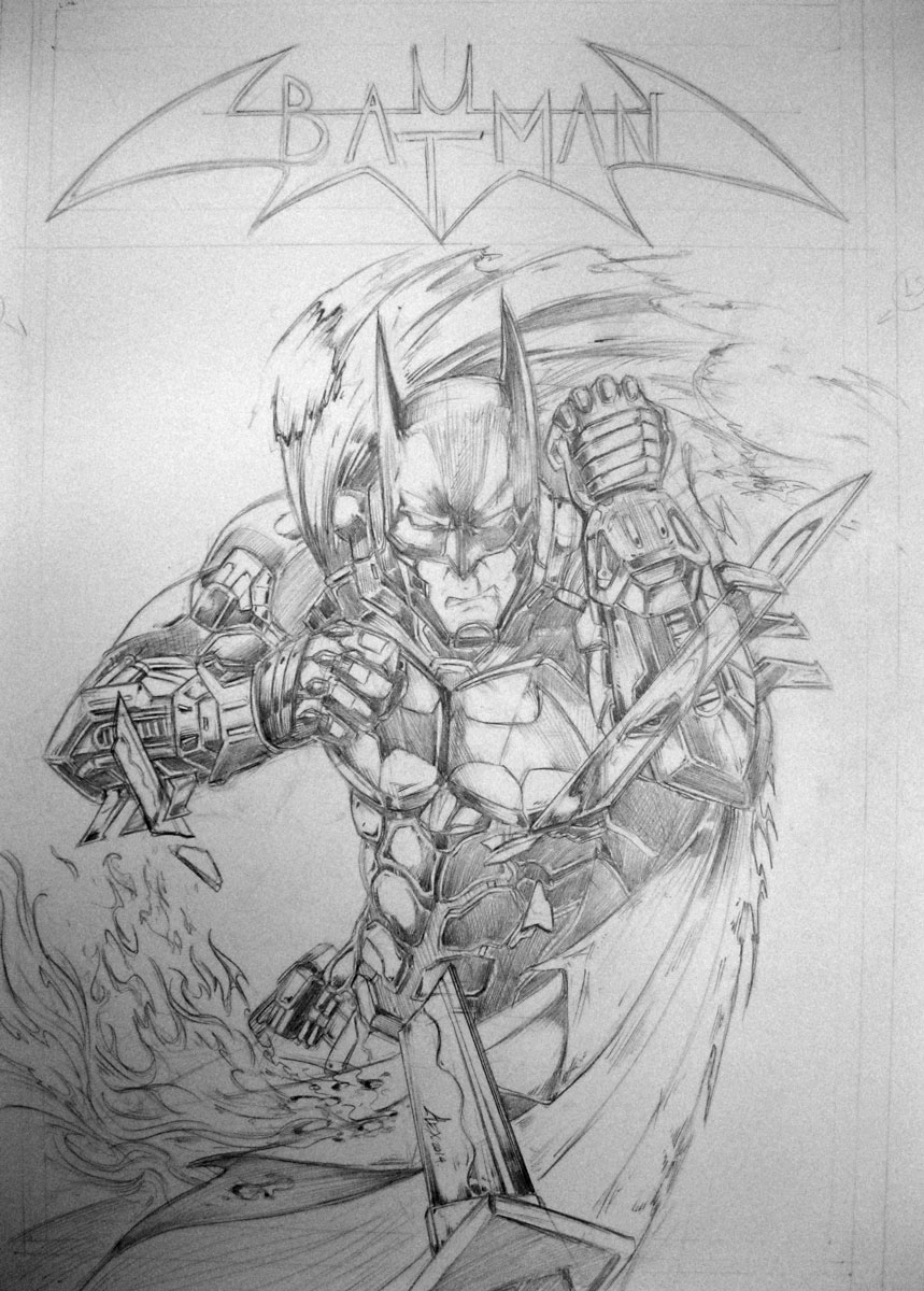 batman pencilling inked Fan Art
