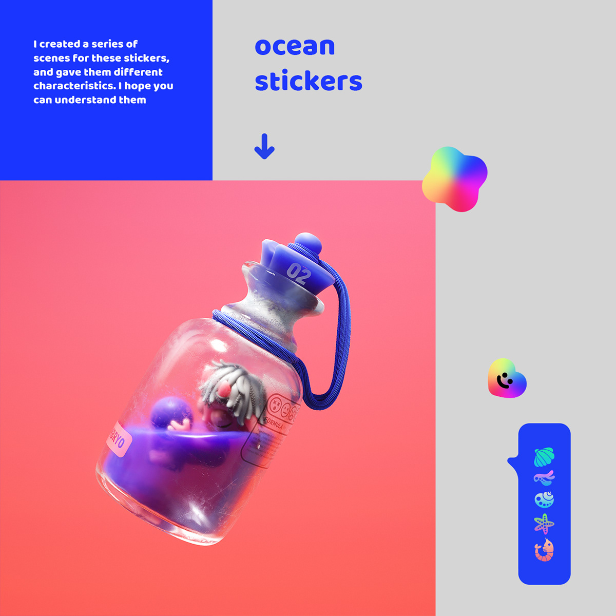 C4D OC genie Ocean stickers