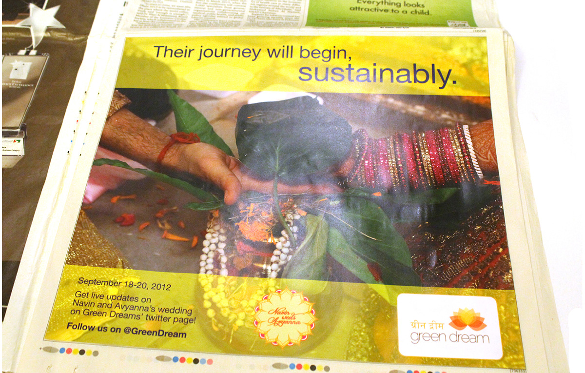 student Hindu green wedding Project indian India identity brand