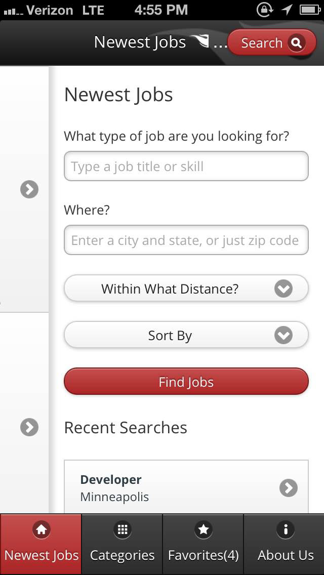 ios job board searching Contingency Design Project Management  jquery mobile phonegap
