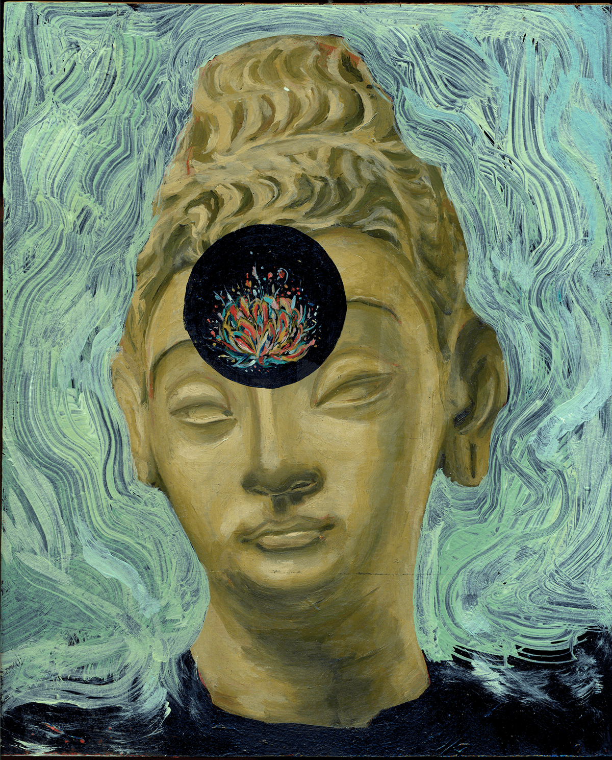 pintura oleo buda Budismo sacro santo Oil Painting lienzo colombia bogota pablo cardona puntonegro editorial artes visuales artes arts