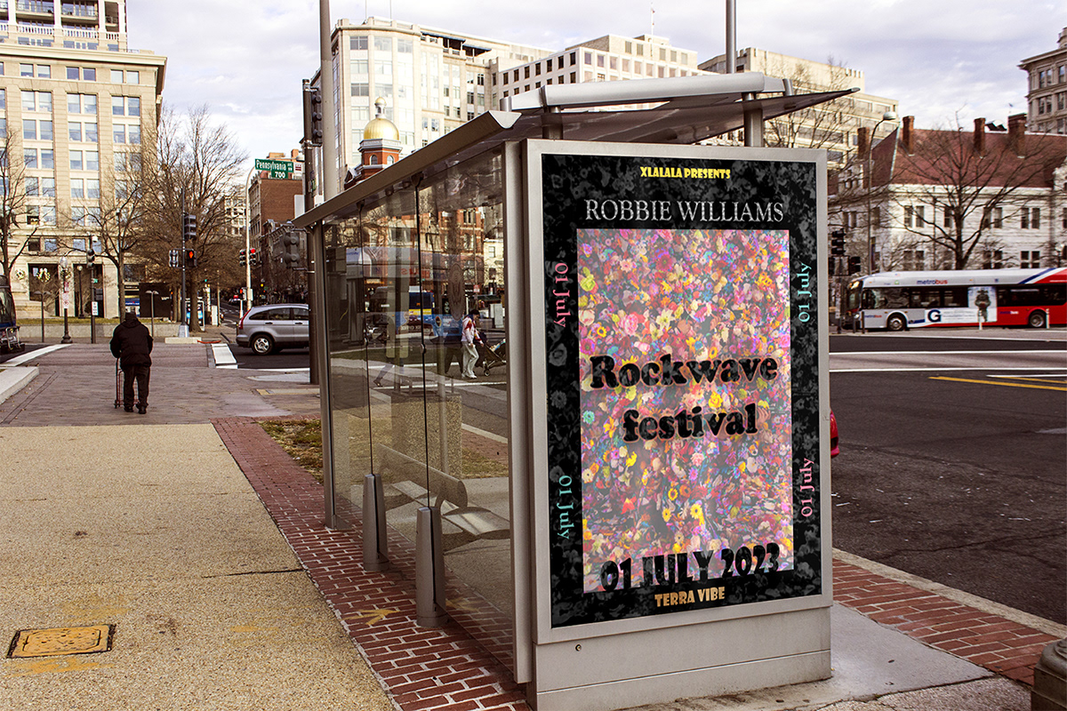 2023. Project poster keychain ticket usb Busstation rockwave festival aktocollege