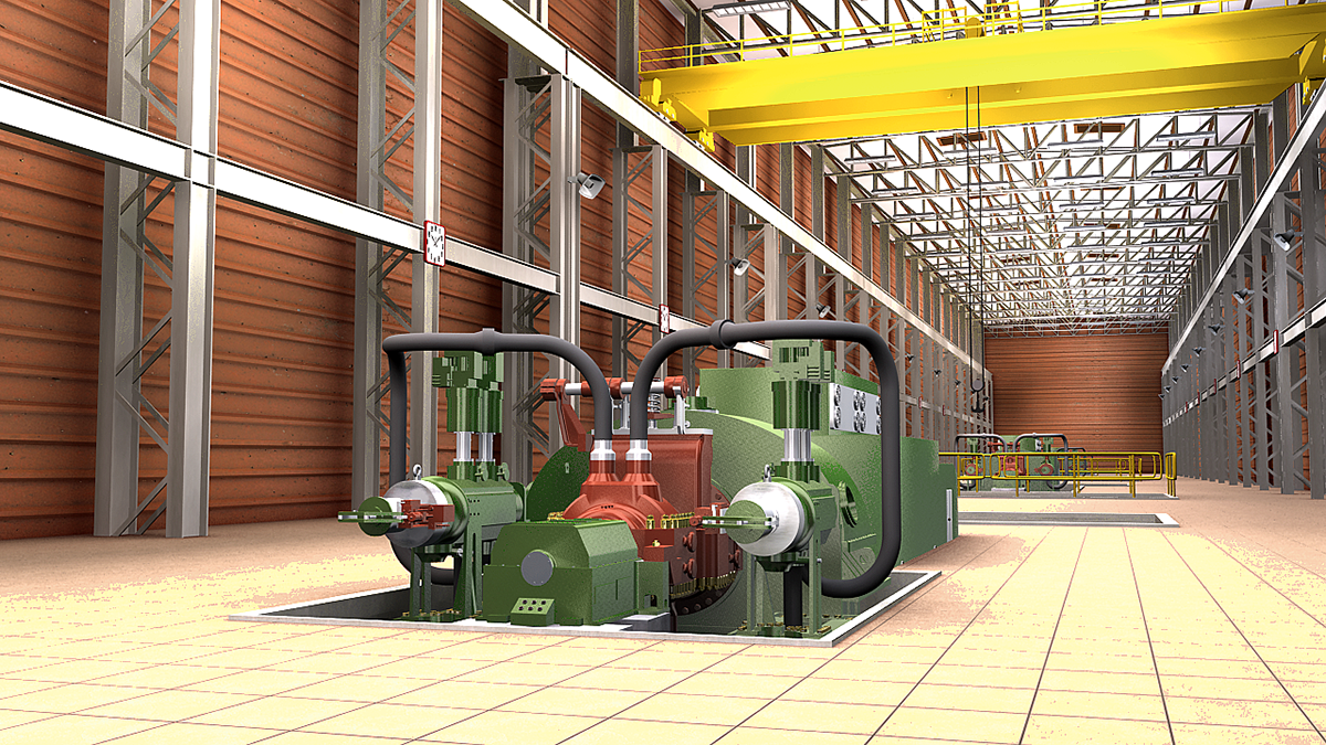 3D design simulation Turbine industrial 3dmax Maya XSI
