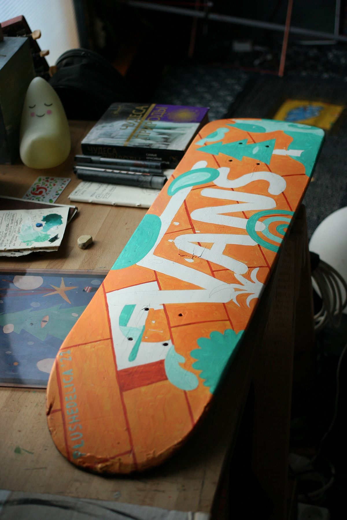 acrylic Custom deck ILLUSTRATION  paint skateboard spray Vans