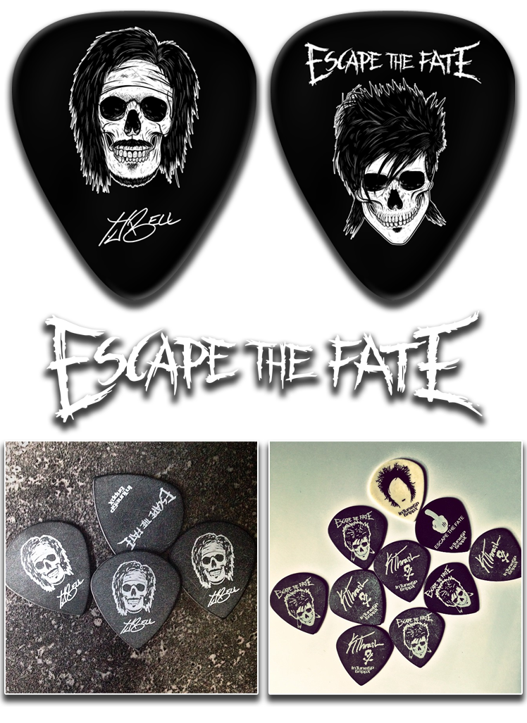 escape the fate tj bell Kevin Thrasher Thrasher Guitar Pick guitar pick skull