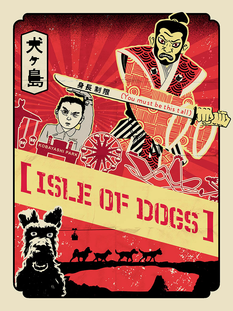 isle of dogs movie poster Poster Design posters print silkscreen typography   wes anderson