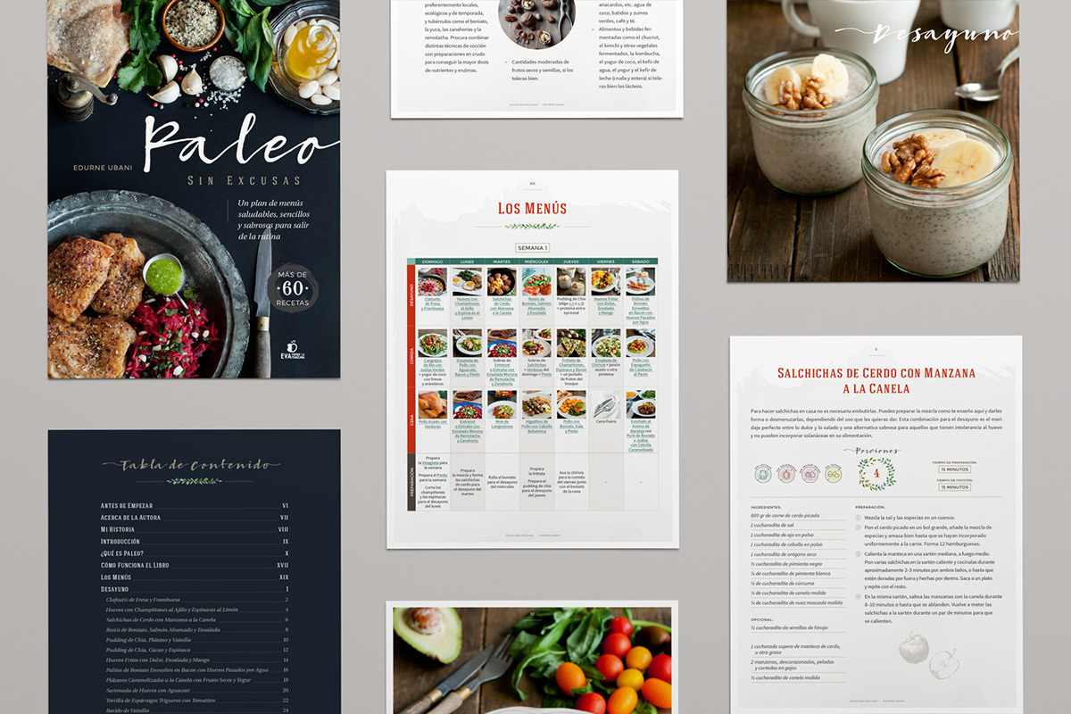 cookbook paleo recipes cooking Food  ebook book recipe Health spanish black cover print digital