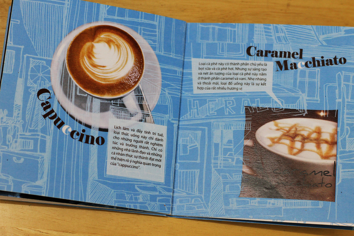 Coffee cafe brochure blue