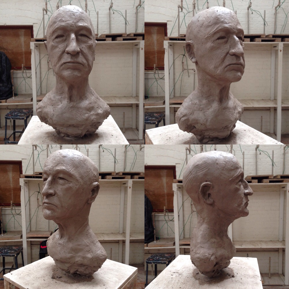 figurative representational clay bust