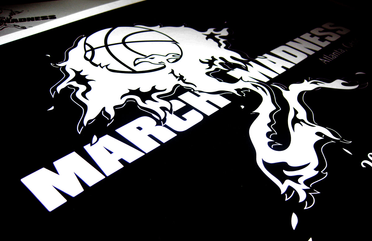 march madness BRACKET basketball pheonix atlanta Georgia black and white bird fire march madness College Basketball sports