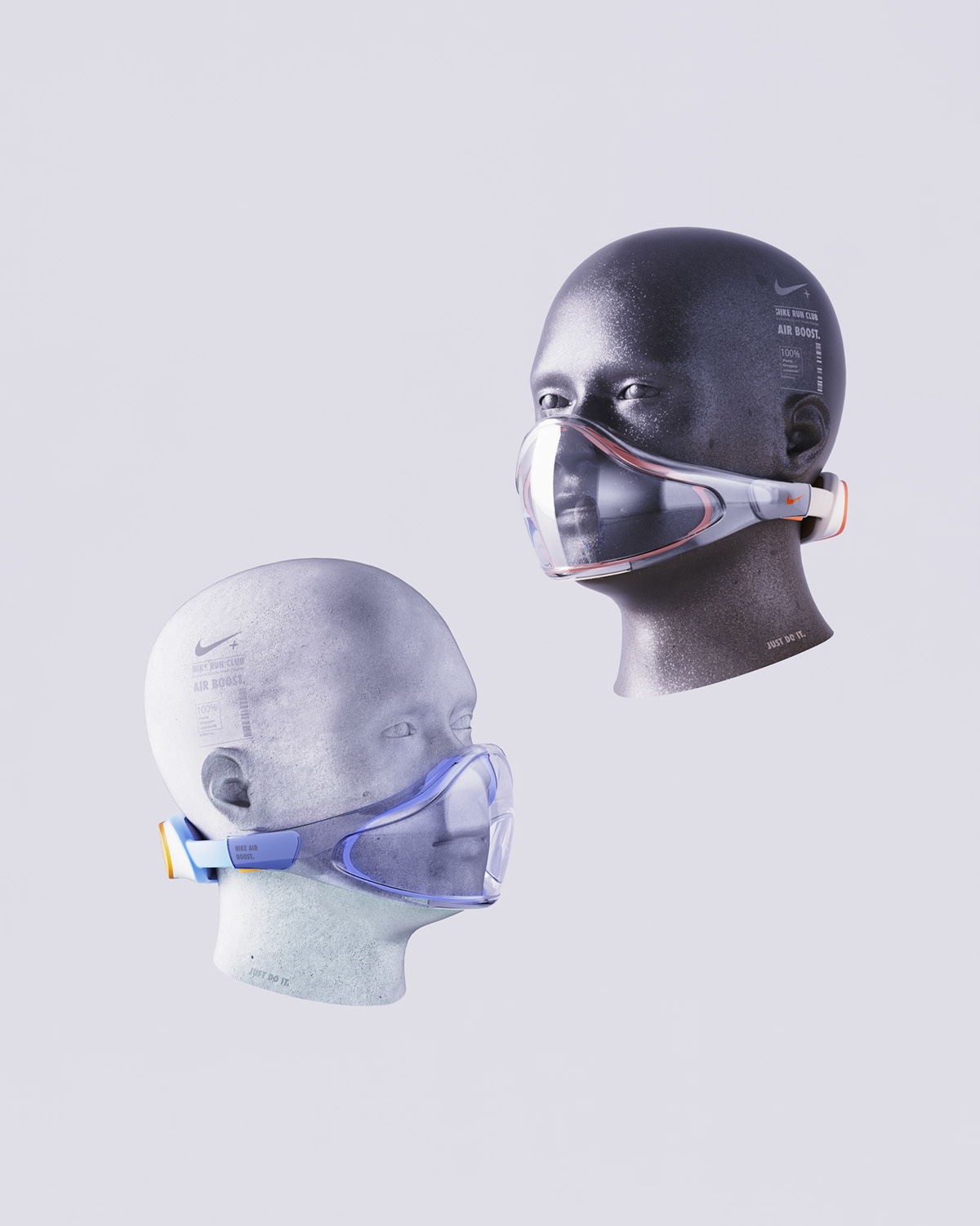 brand identity mask Nike product 3D Render visualization 3dart