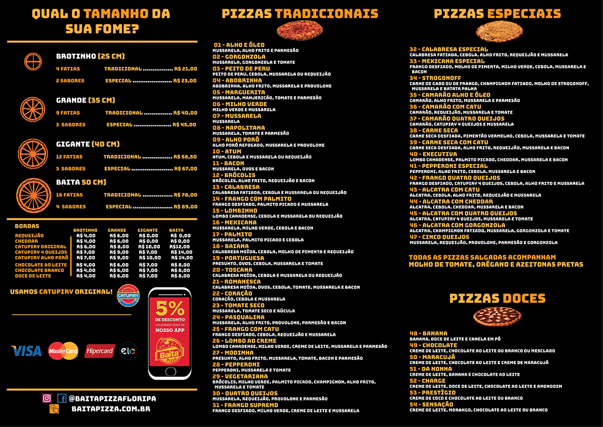 print redesign redesign Pizza pamphlet brochure panfleto folheto flyer graphic design 