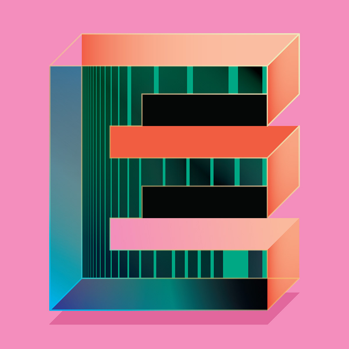 36 days 36daysoftype alphabet challenge digital letters neon tech type typography  