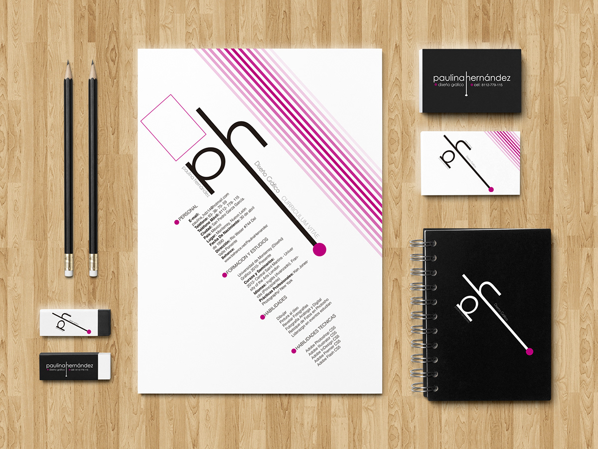corporate identity personal pink black White