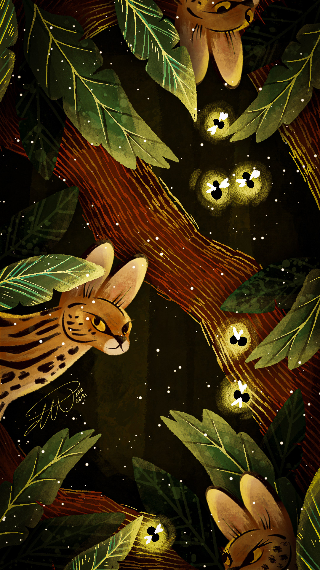 adobe art big cat children's book children's illustration Digital Art  ILLUSTRATION  ocelot panther tiger