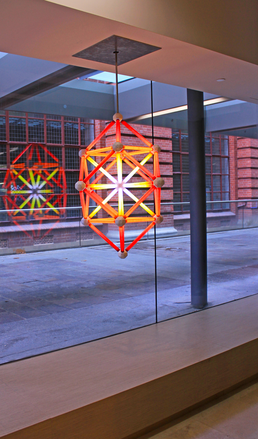  lights  LED Sun sculpture utopia art carbon lighting atomic atom structure joshua webb tetrahedric geometry geometric sculpture  light sculpture