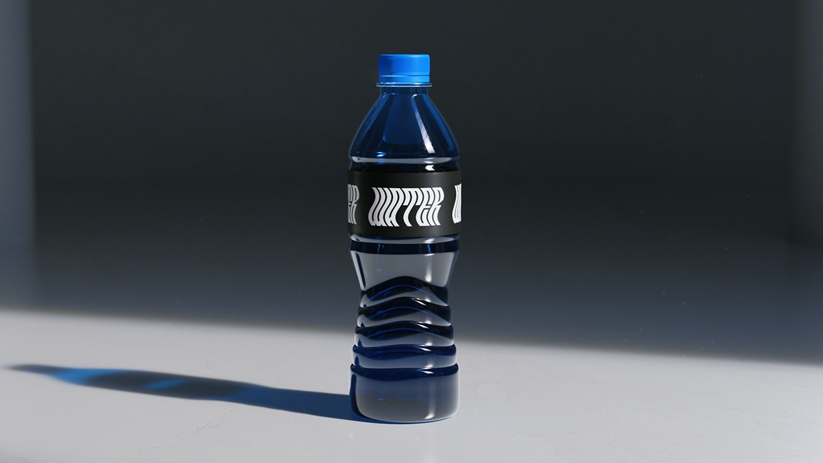 plastic dream bottle stream fluid waste trash simulation surreal