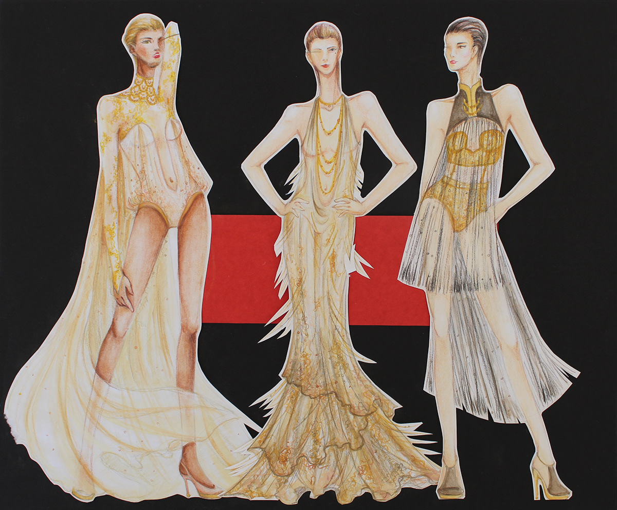 réveil Evening wear 1920s annamaywong sophomore gowns gold twenties luxurious couture orientalism