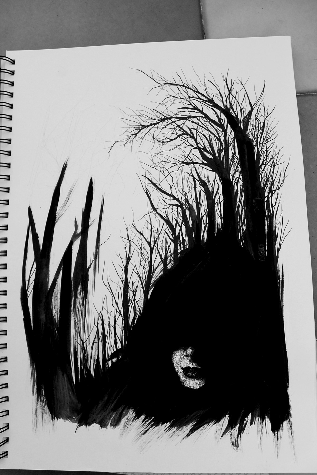 dark black forest girl evil