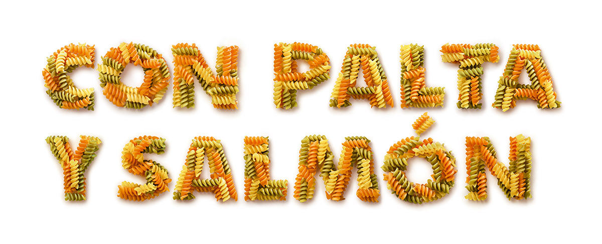 Pasta letters type art