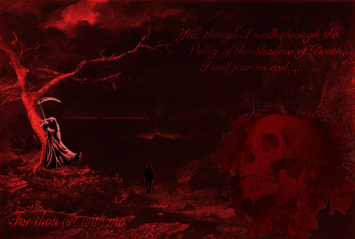 valley shadow death grim reaper red skull