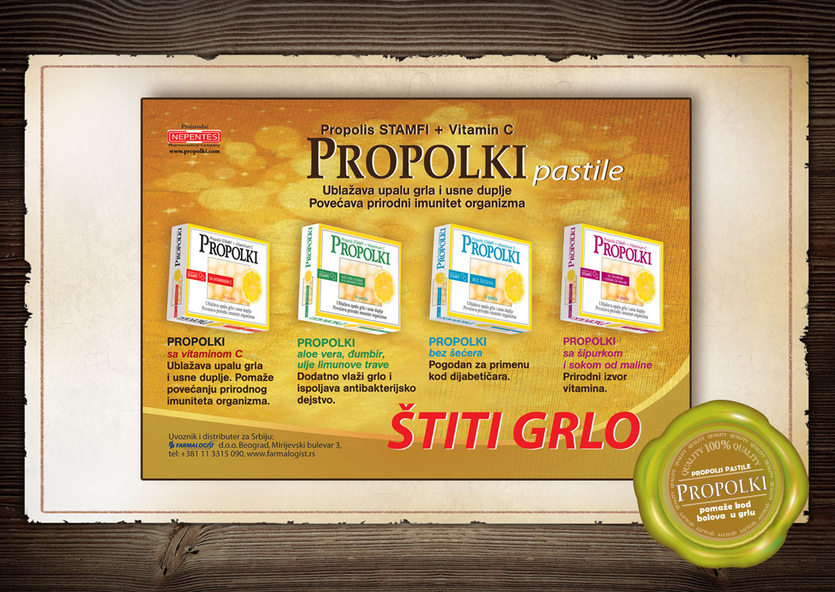 Propolki ads product nepentes throat pastile