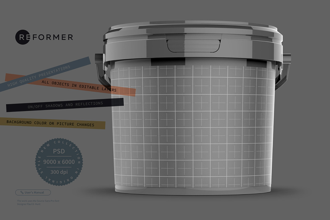 bucket can color enamel exclusive mockup mock-up Packaging packaging design pail paint