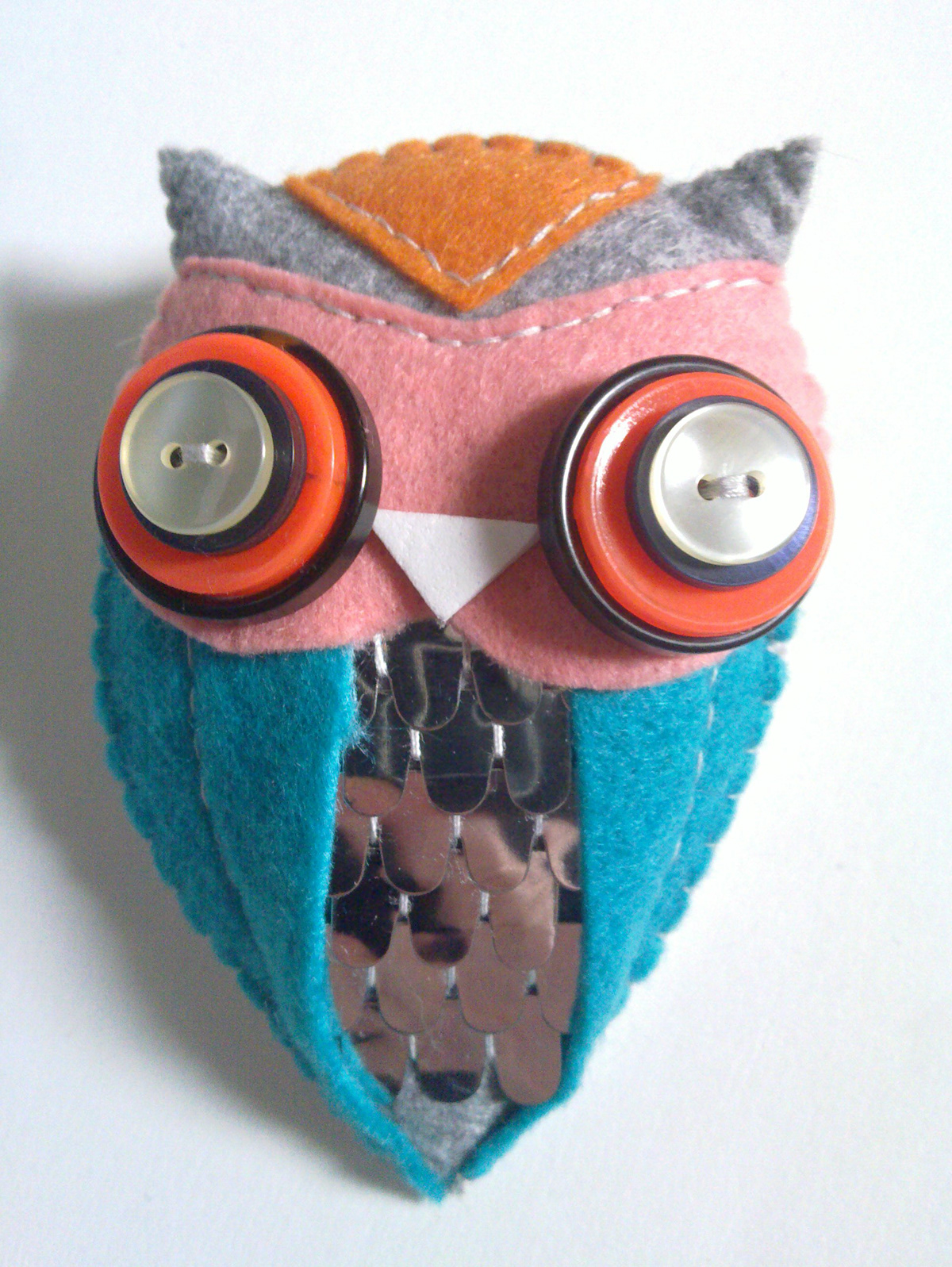 craft design brooch textile felt owl pin jewelry handmade Unique colorful buttons