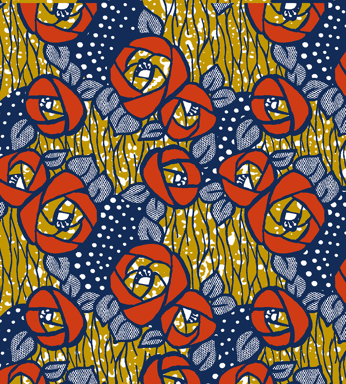 african print small floral ditsy floral