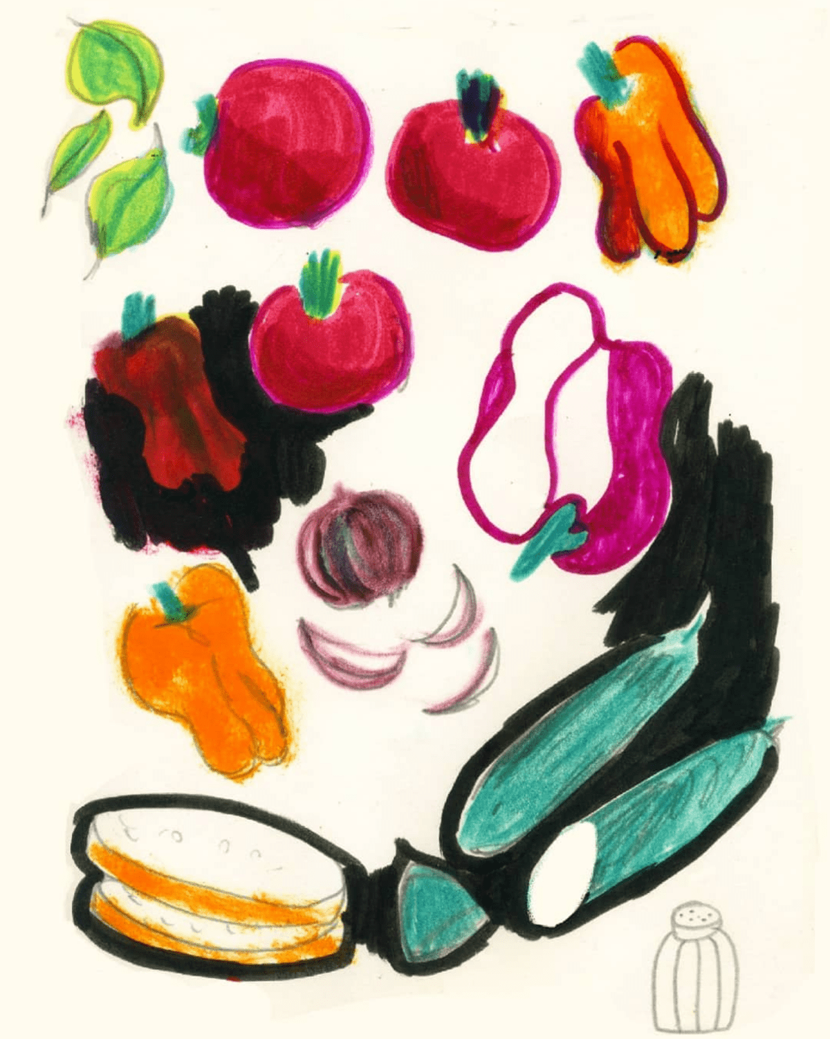 Drawing  Food  food label francesca ballarini Fruit Gazpacho ILLUSTRATION  Label recipe vegetables