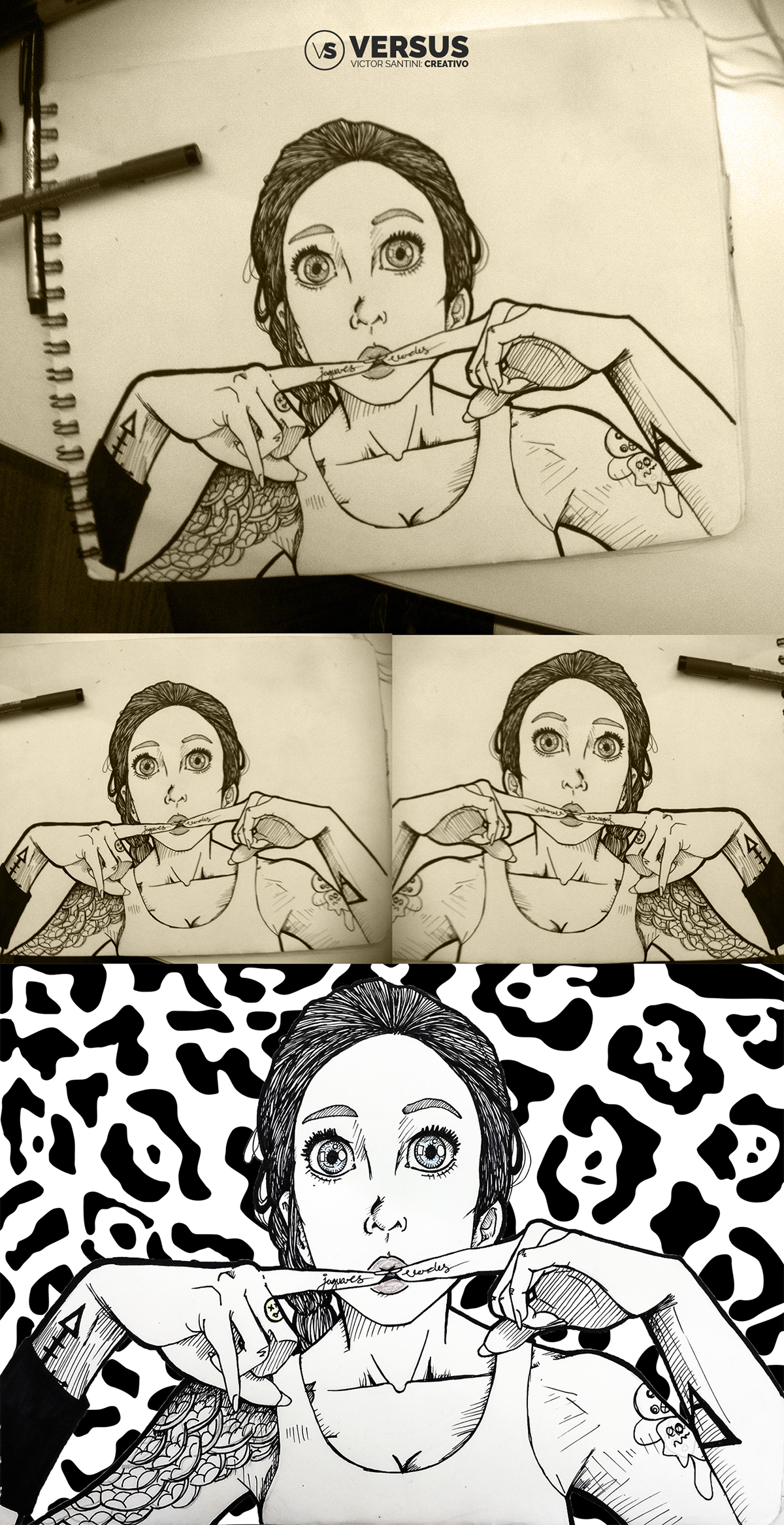 sketch ilustration girl suicide girl