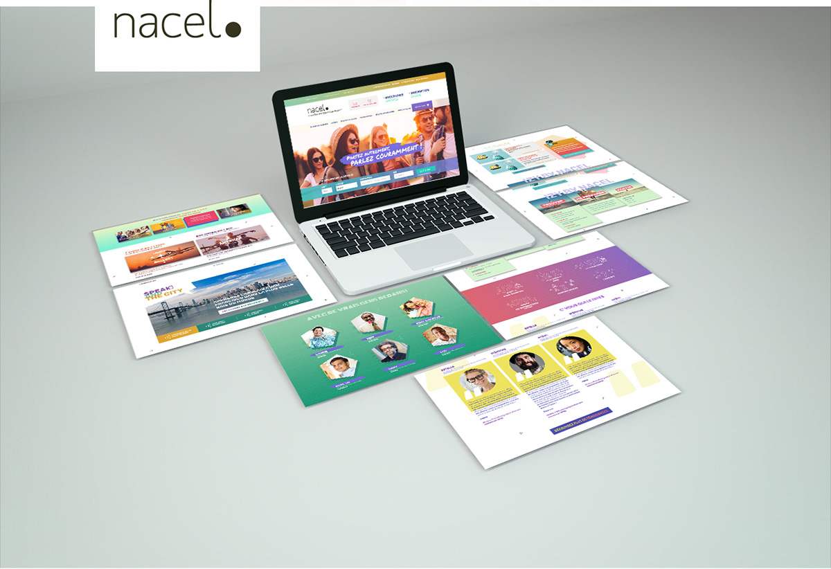 Nacel Education Langues voyages UI design
