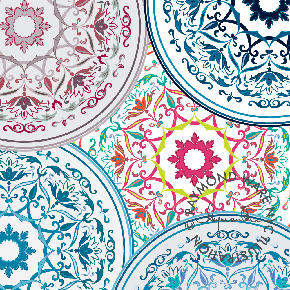 Acanthus radial vector house ware Surface Pattern