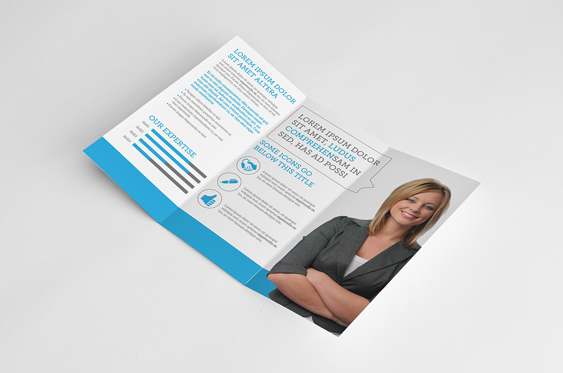 trifold blue clean simple corporate