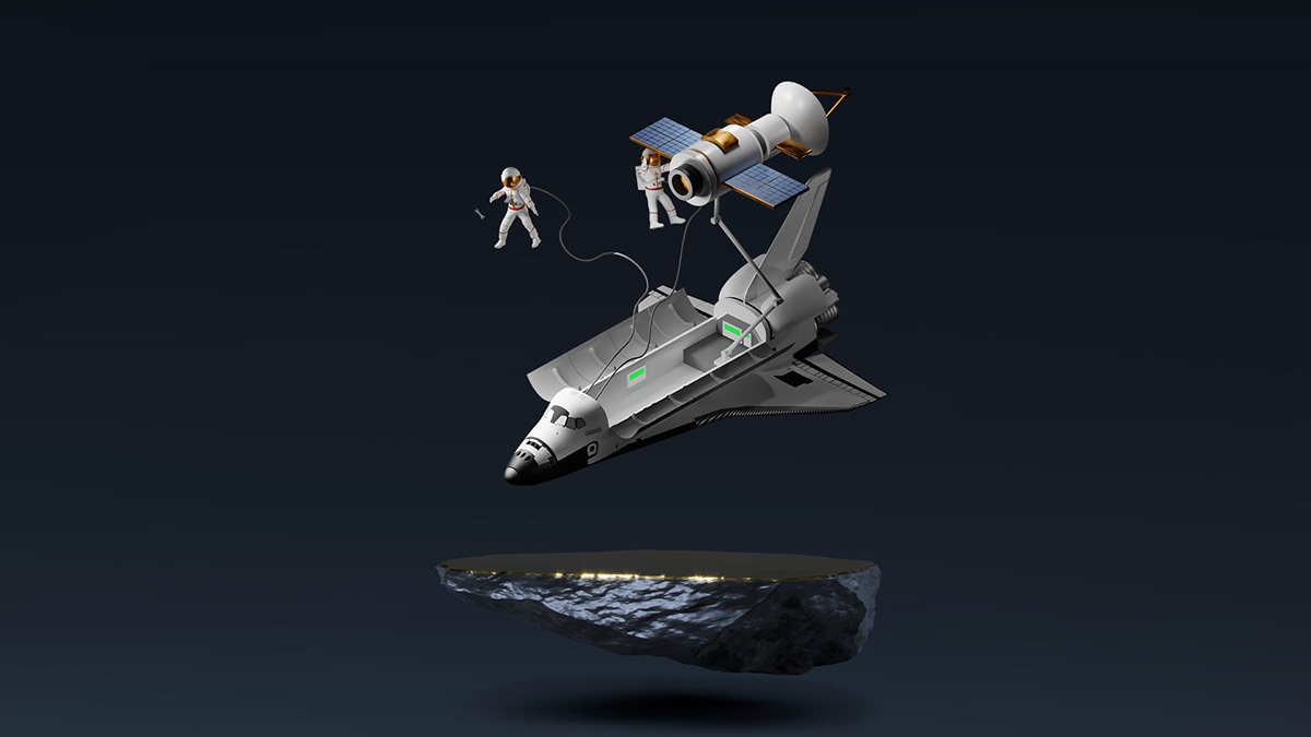 3d design 3d earth 3D Elements 3D Graphic Design 3D illustration 3D Monster 3d space shuttle 3D UI design astronaut graphic design 