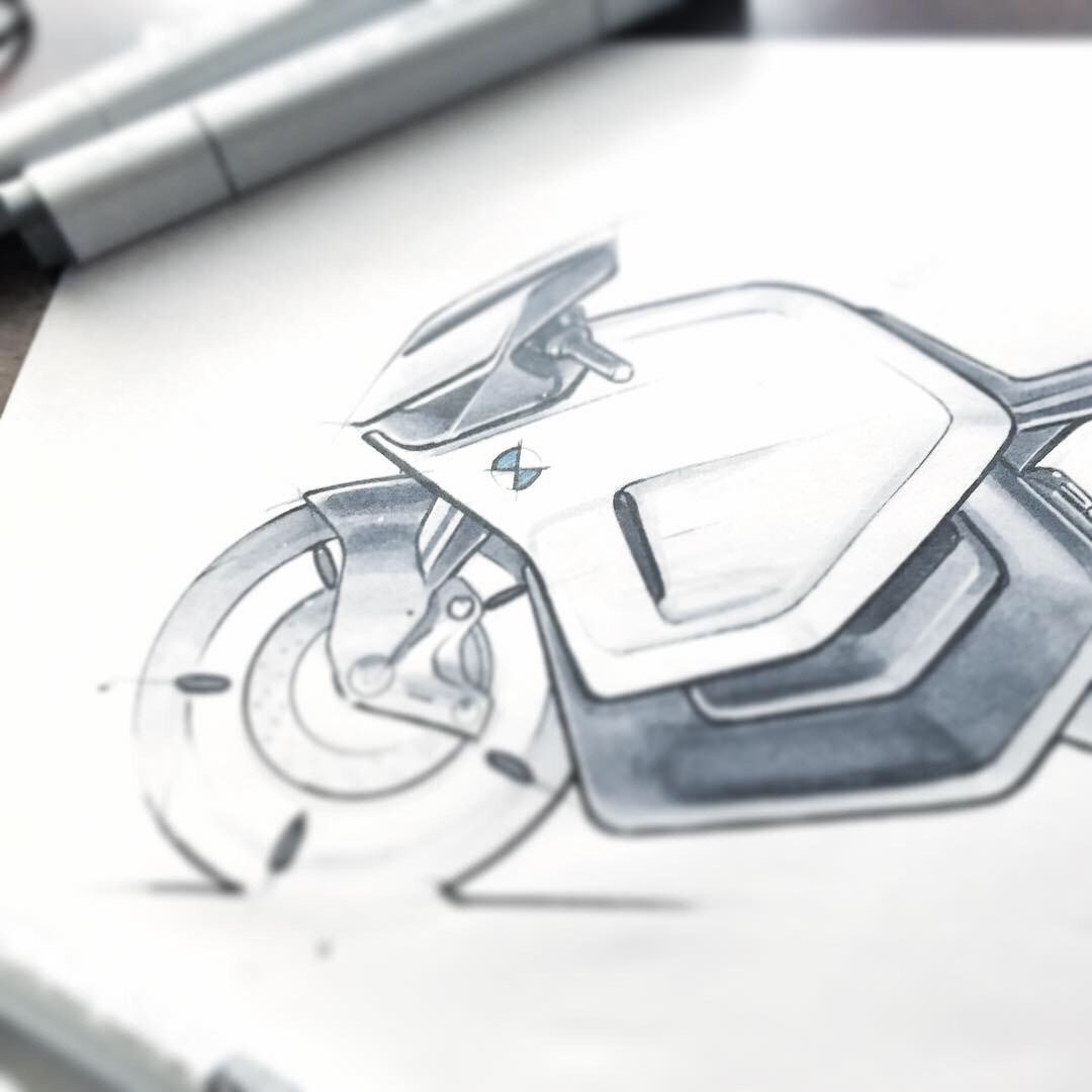 design car automotive   sketch tesla McLaren concept Render Copic Marker