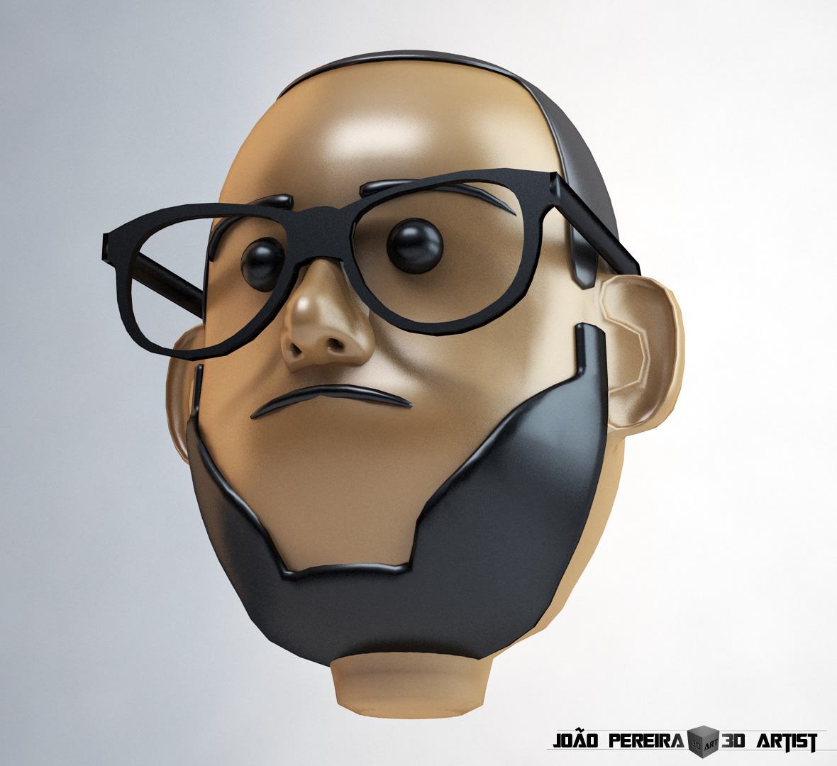 cartoon glasses geek 3D art artist vray