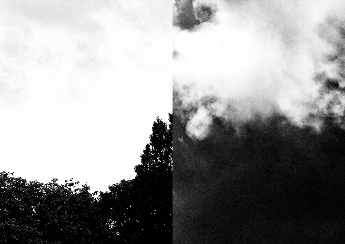 cloud horizon black and white