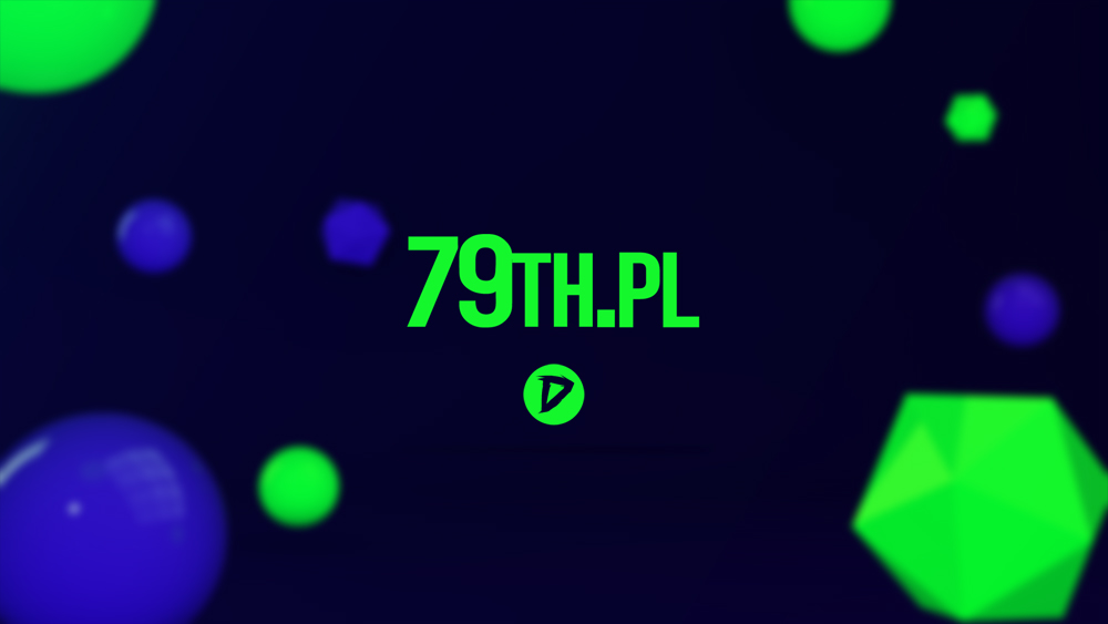 3D neon UV typo text light green 79th 79 th blue circle logo font