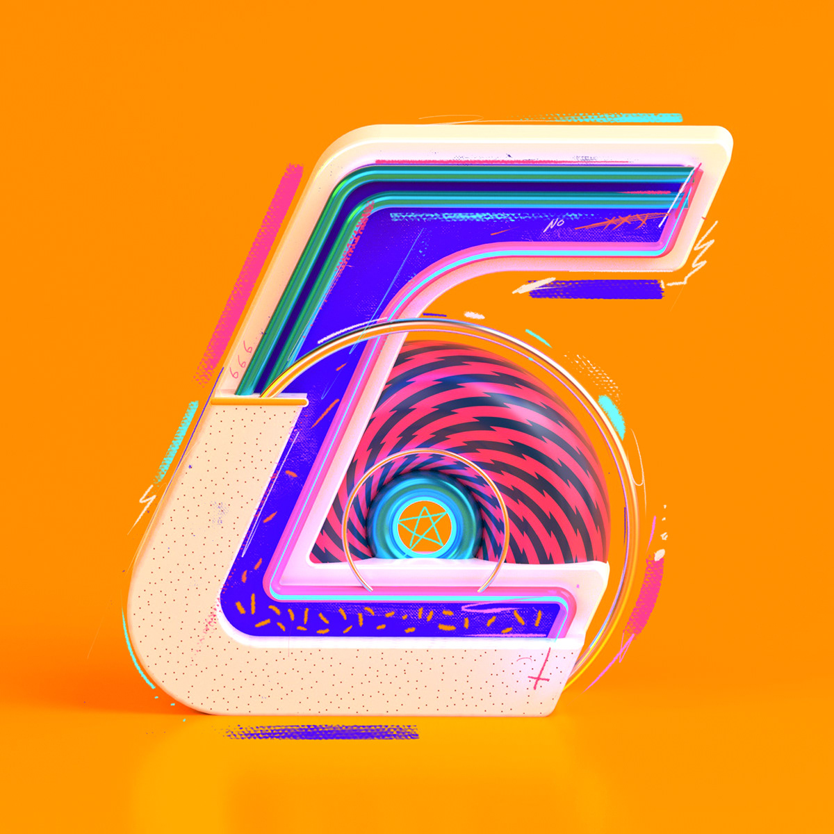 36daysoftype font 36days 3DType 3D grunge punk Gaming color Fun
