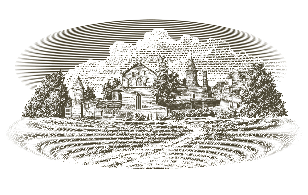 graphic art product label pen wine engraving Vineyards b&w black and white beer wine label