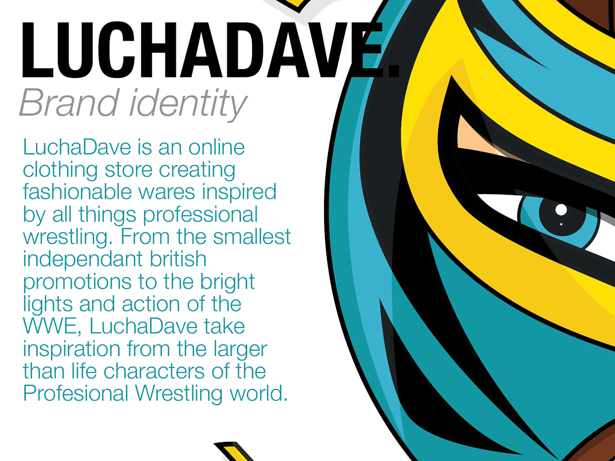 lucha dave Wrestling brand identity logo Clothing concept
