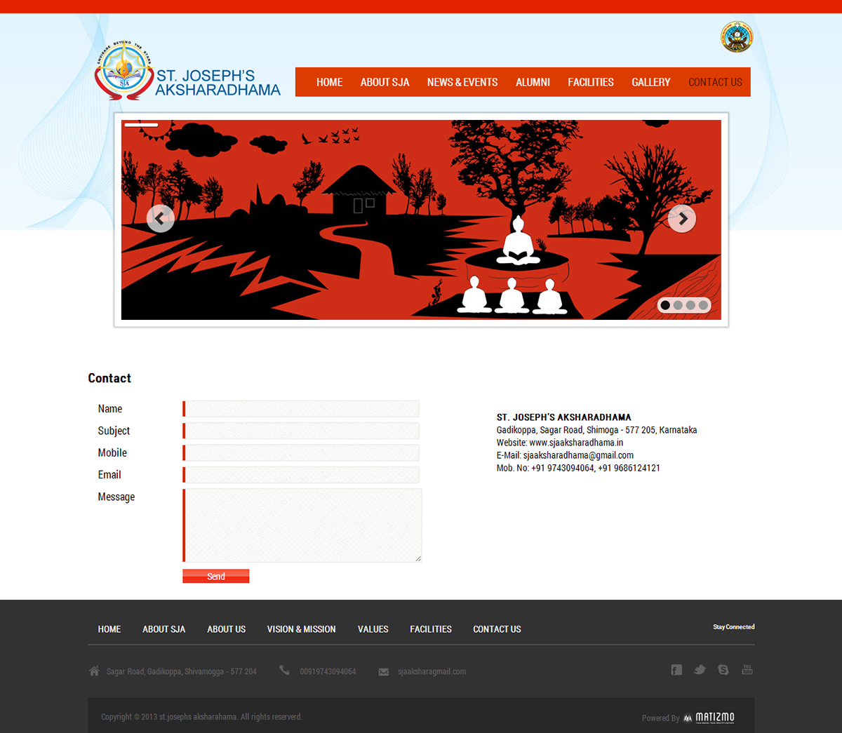 ST. JOSEPH’S AKSHARADHAMA matizmo shambu rajeshvaidyanathan Behance school Education concept Web design