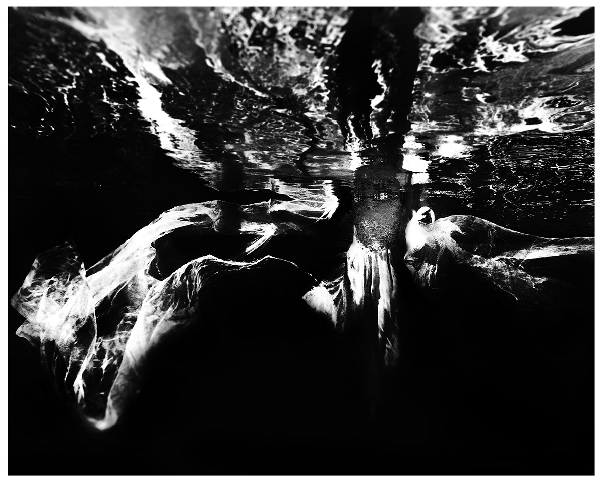 black and white fine art underwater water conceptual