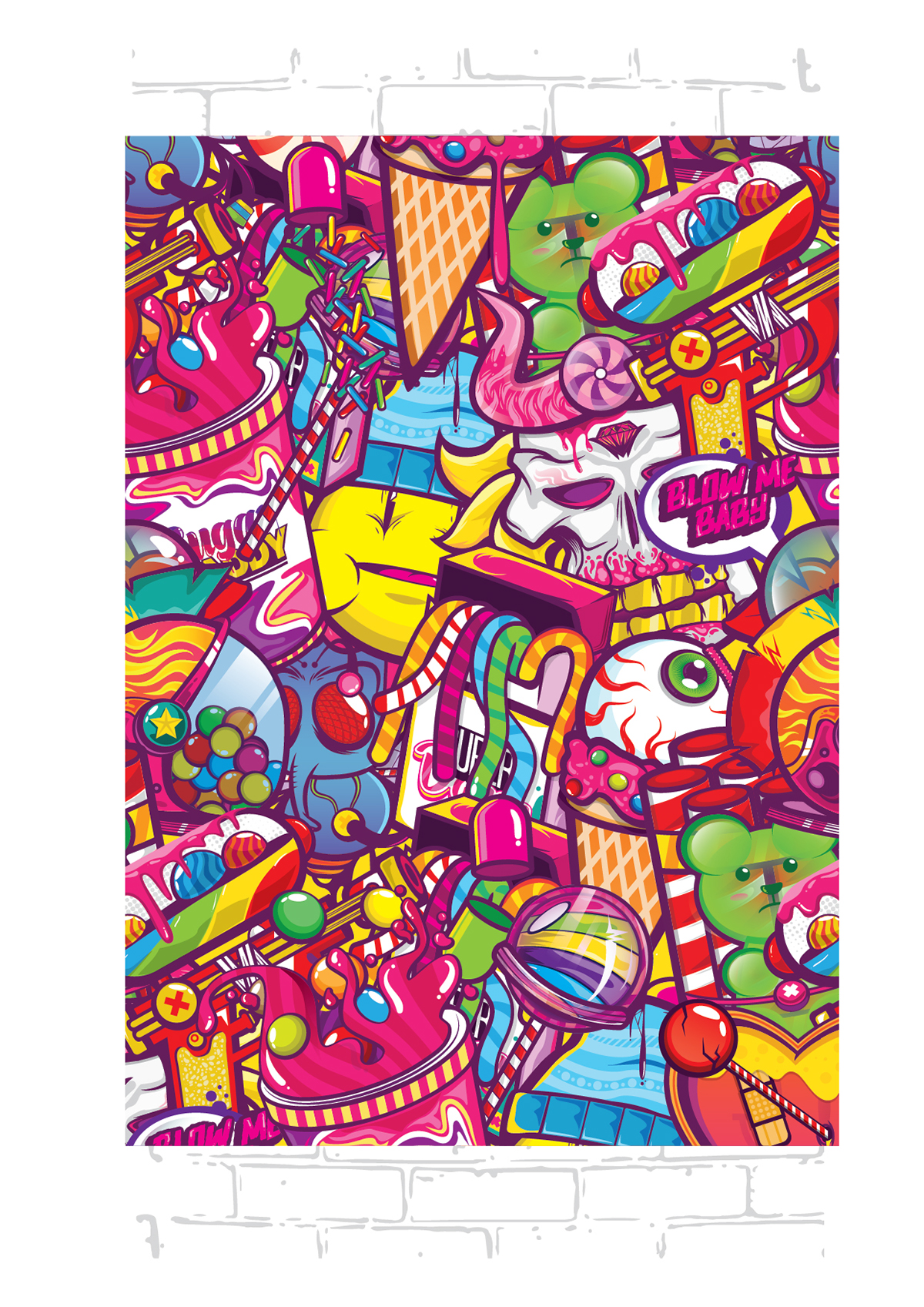 vector pattern Candy ILLUSTRATION  sugar dirty art punk sweet Food 