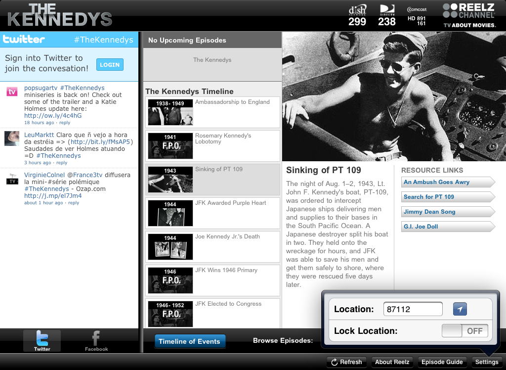 The Kennedys second screen app ios